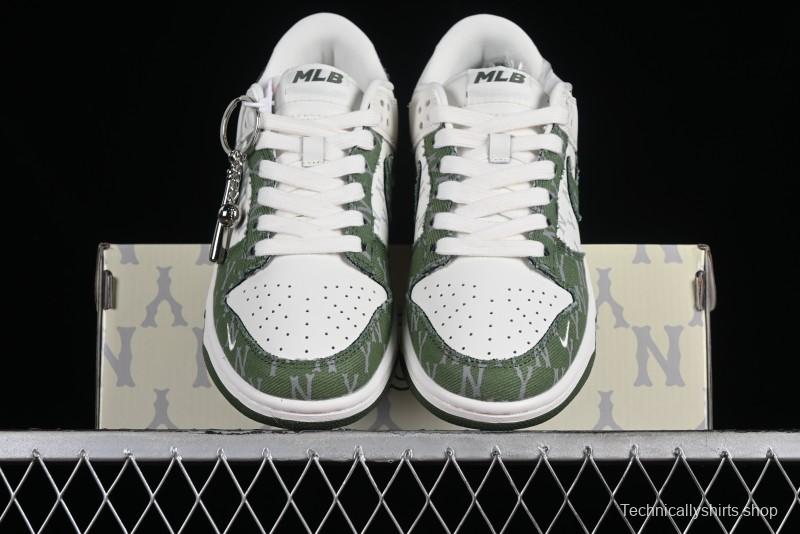 Nike SB Dunk Low MLB Collaboration - Green Denim Anniversary Custom Low-Top Casual Skate Shoes - DQ1098-345