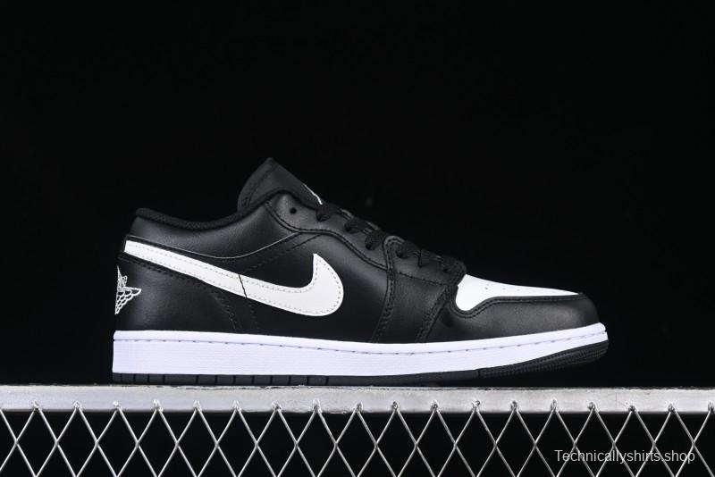 Nike Air Jordan 1 Low Retro Basketball Shoes in Black and White - 553558-043