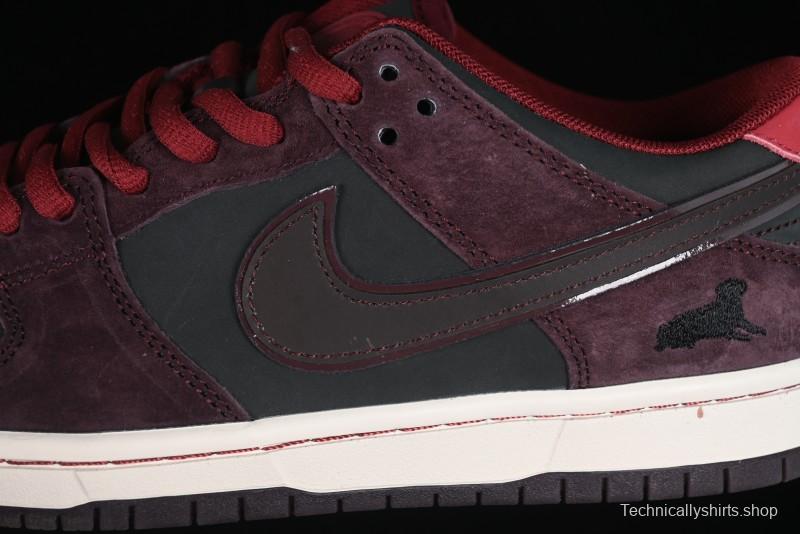 Nike SB Dunk Low "Dark Burgundy & Black" - Premium Suede Skate Shoes
