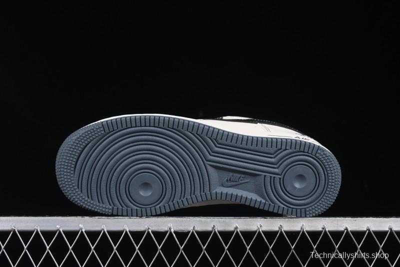 Nike Air Force 1 '07 Low Stussy Collaboration Grey Base Black Swoosh Casual Sneakers - XZ6188-761