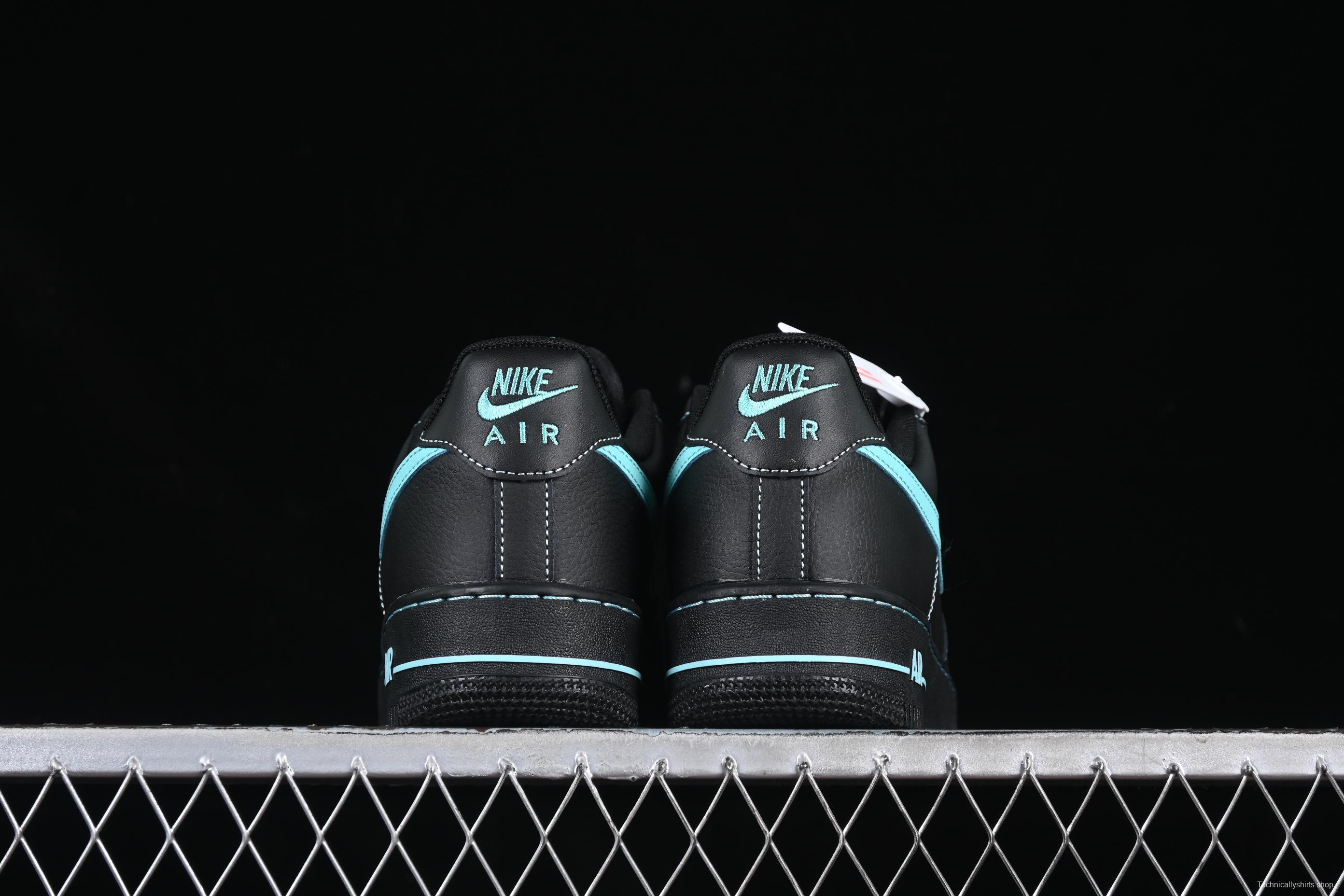 Nike Air Force 1 Low "Tiffany Blue" – Black & Aqua Classic