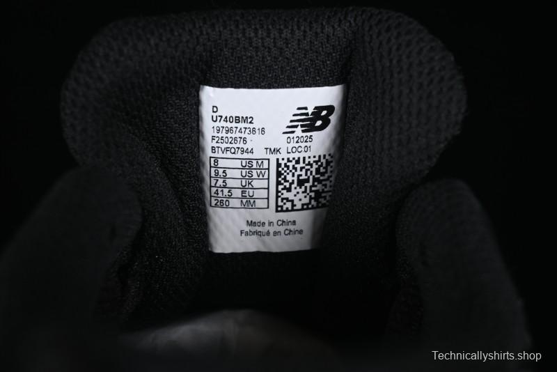 New Balance 740 Black and Silver Retro Running Sneakers for Men