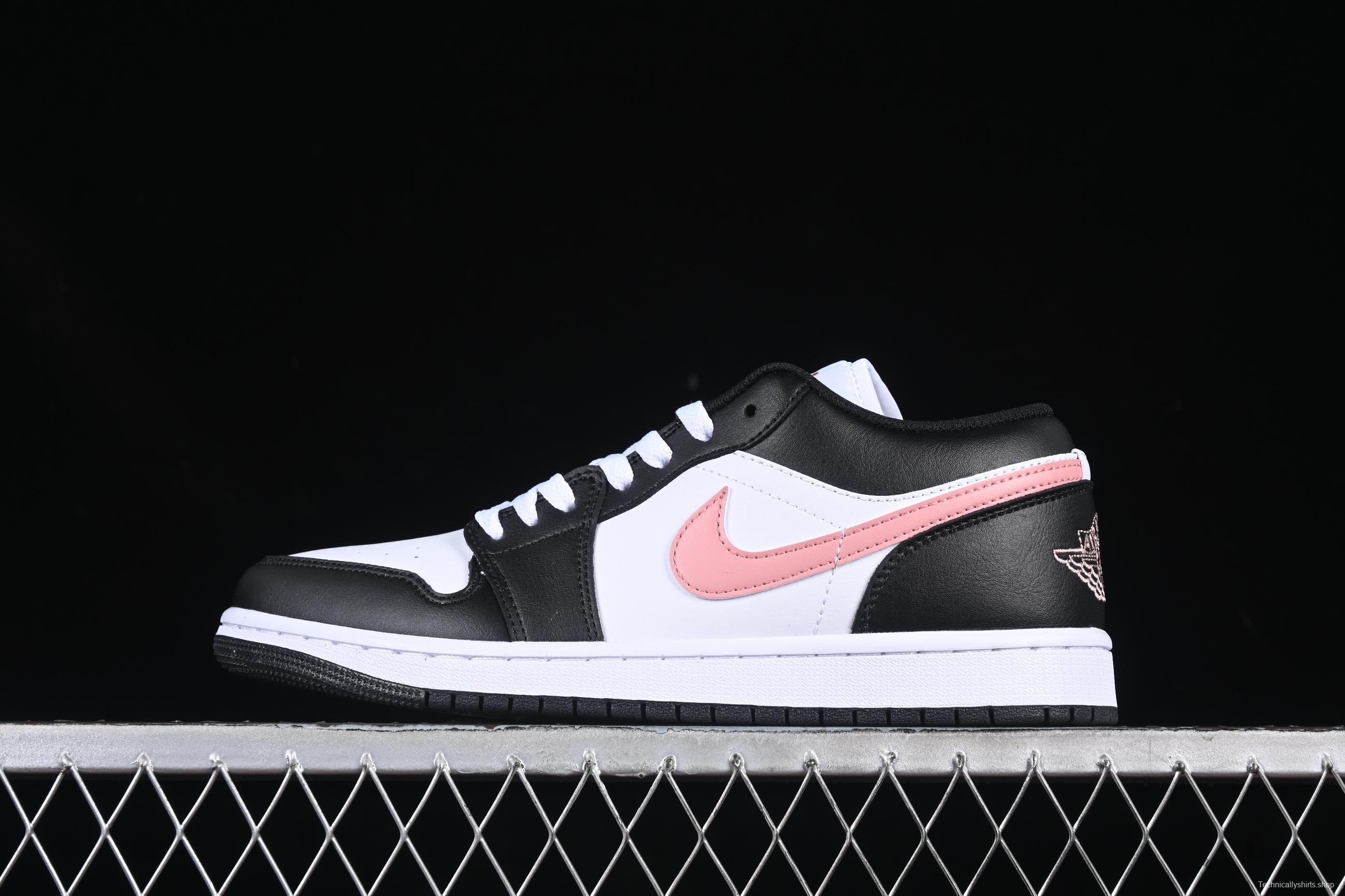 Nike Air Jordan 1 Low AJ1 Casual Sneakers in Black White Pink - 553558-165