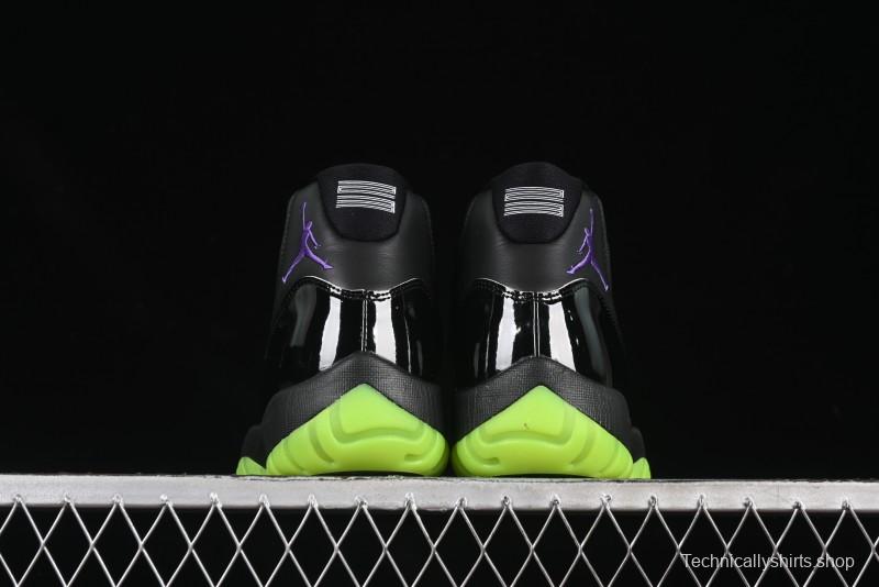 Nike Air Jordan 11 Retro CT8012-003 Basketball Shoes in Black & Guacamole Green