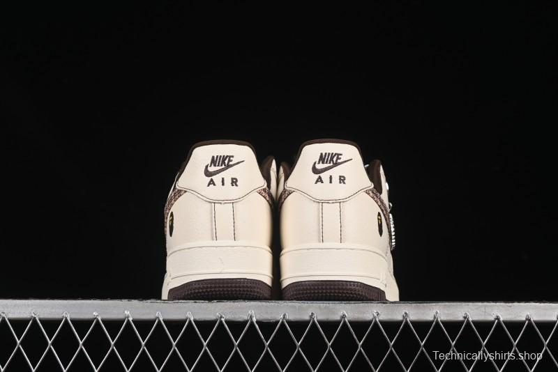 Nike Air Force 1 '07 Low Bape Collaboration Beige Camo Casual Sneakers - DF0188-052