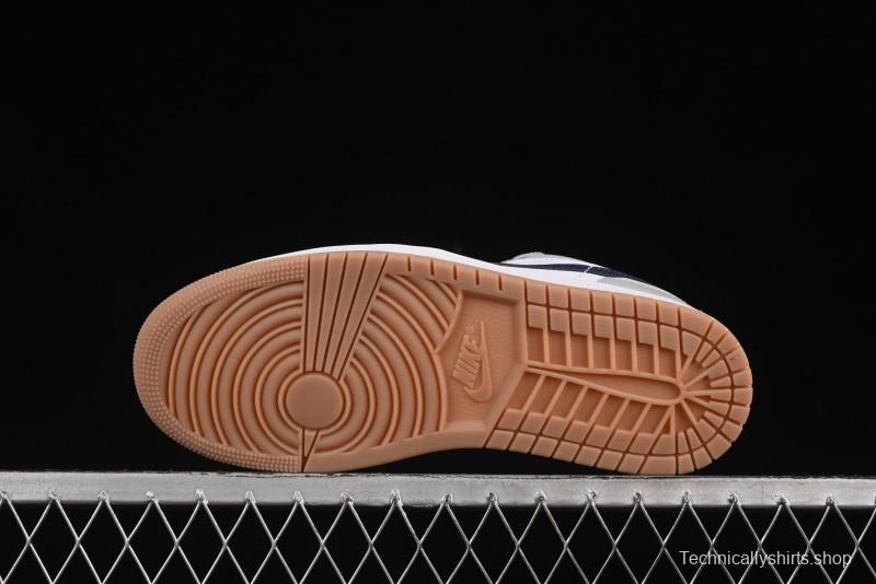 Nike Air Jordan 1 Low AJ1 Casual Sneakers with Blue Swoosh - 553558-146