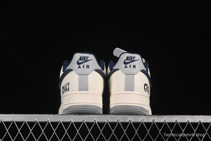 Nike Air Force 1 '07 Low Gucci Collaboration Grey Blue Swoosh Casual Sneakers - XS1958-543