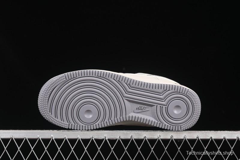 Nike Air Force 1 '07 Low Stussy Collaboration Beige Mini Swoosh Casual Sneakers - HH7518-064