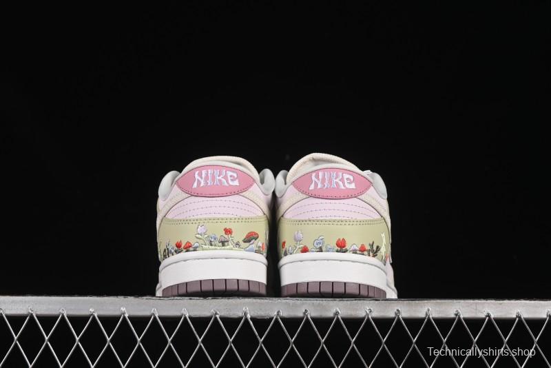 Nike Dunk Low Mushroom Floral-Themed Low-Top Casual Skate Shoes - IB8876-661