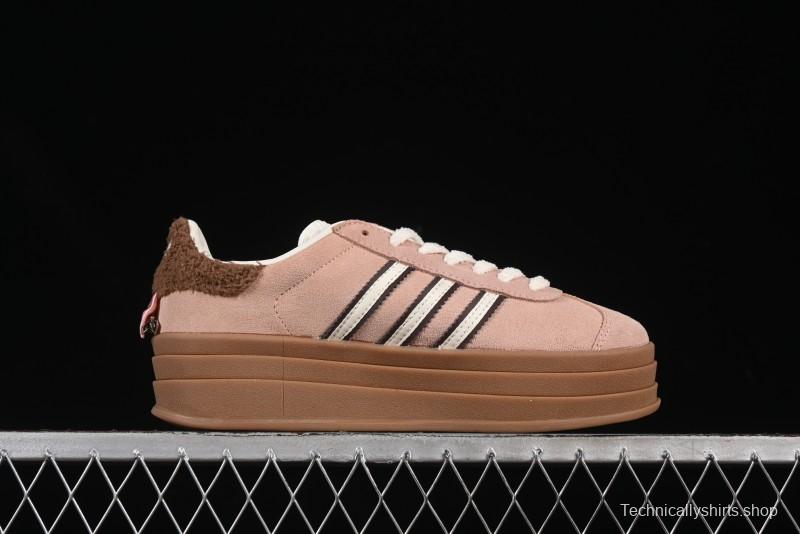Adidas Originals Gazelle Bold JR4244 Collaboration Low-Top Platform Sneakers with Slip-Resistant Durable Sole