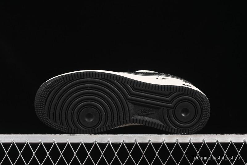 Nike Air Force 1'07 Low Stussy Collaboration Black Swoosh Casual Sneakers - HH7518-059