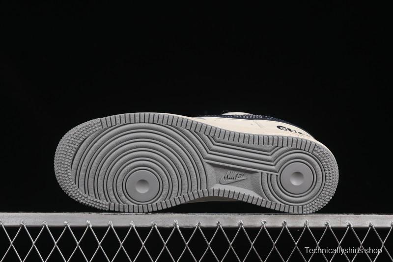 Nike Air Force 1 '07 Low Gucci Collaboration Grey Blue Swoosh Casual Sneakers - XS1958-543