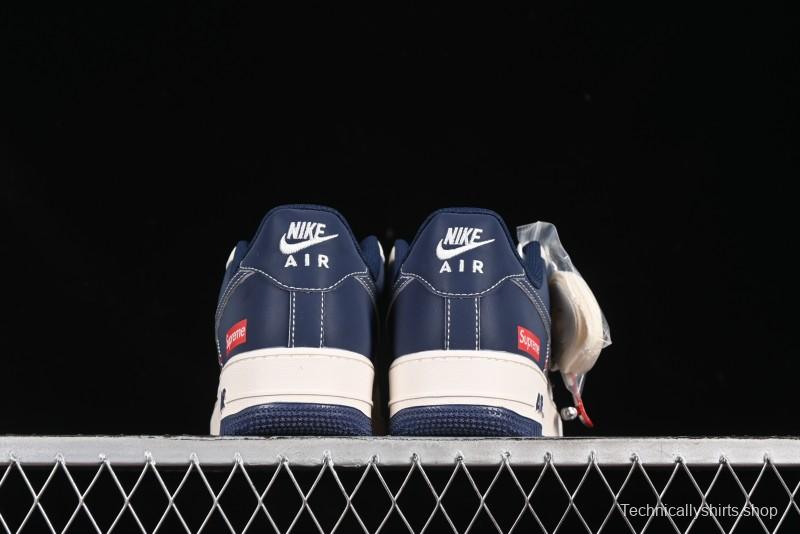 Nike Air Force 1 '07 Low Supreme Collaboration Grey Blue Casual Sneakers - HH7518-054