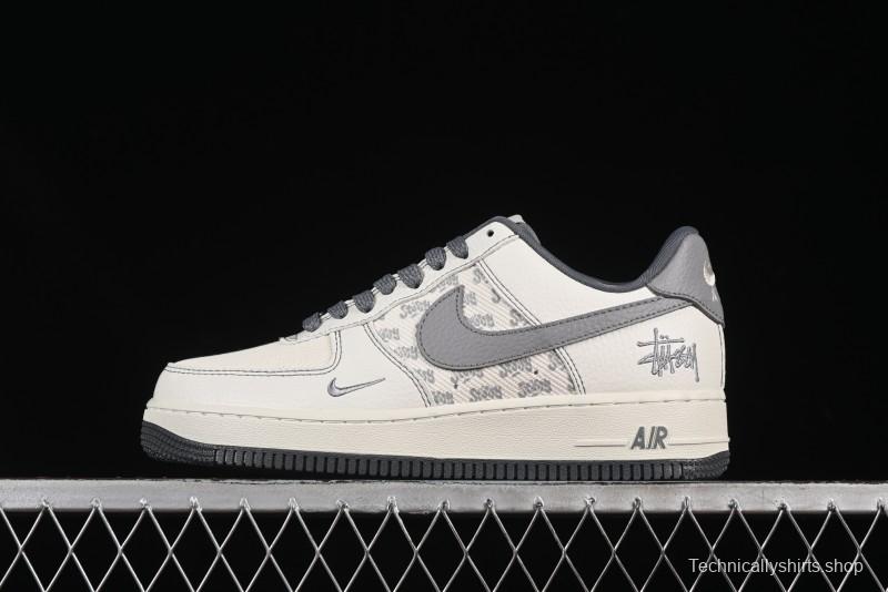 Nike Air Force 1'07 Low Stussy Collaboration Woven Fabric Low-Top Casual Sneakers - BZ6808-101
