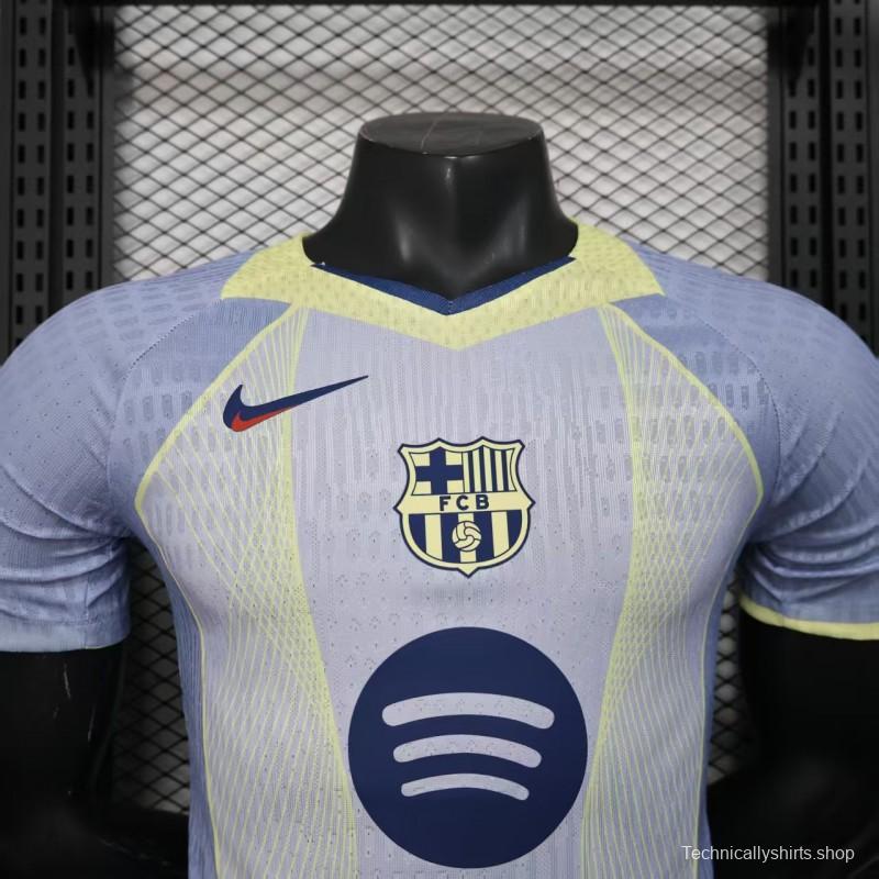 Player Version 25/26 Barcelona Light Blue with Geometric Pattern Jersey