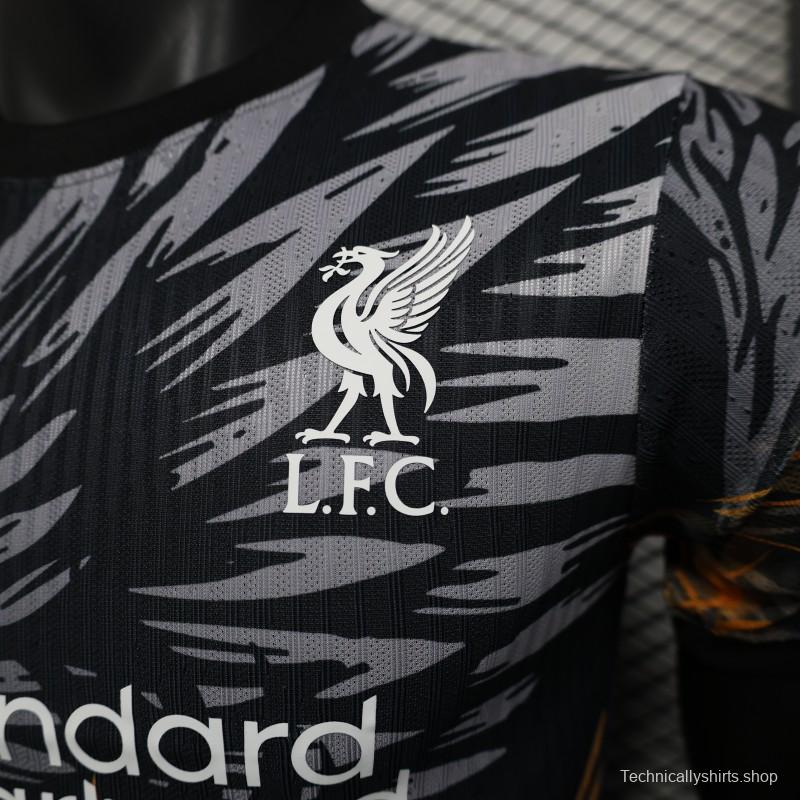 Player Version 25/26 Liverpool Dark Grey with Golden Phoenix Pattern Jersey