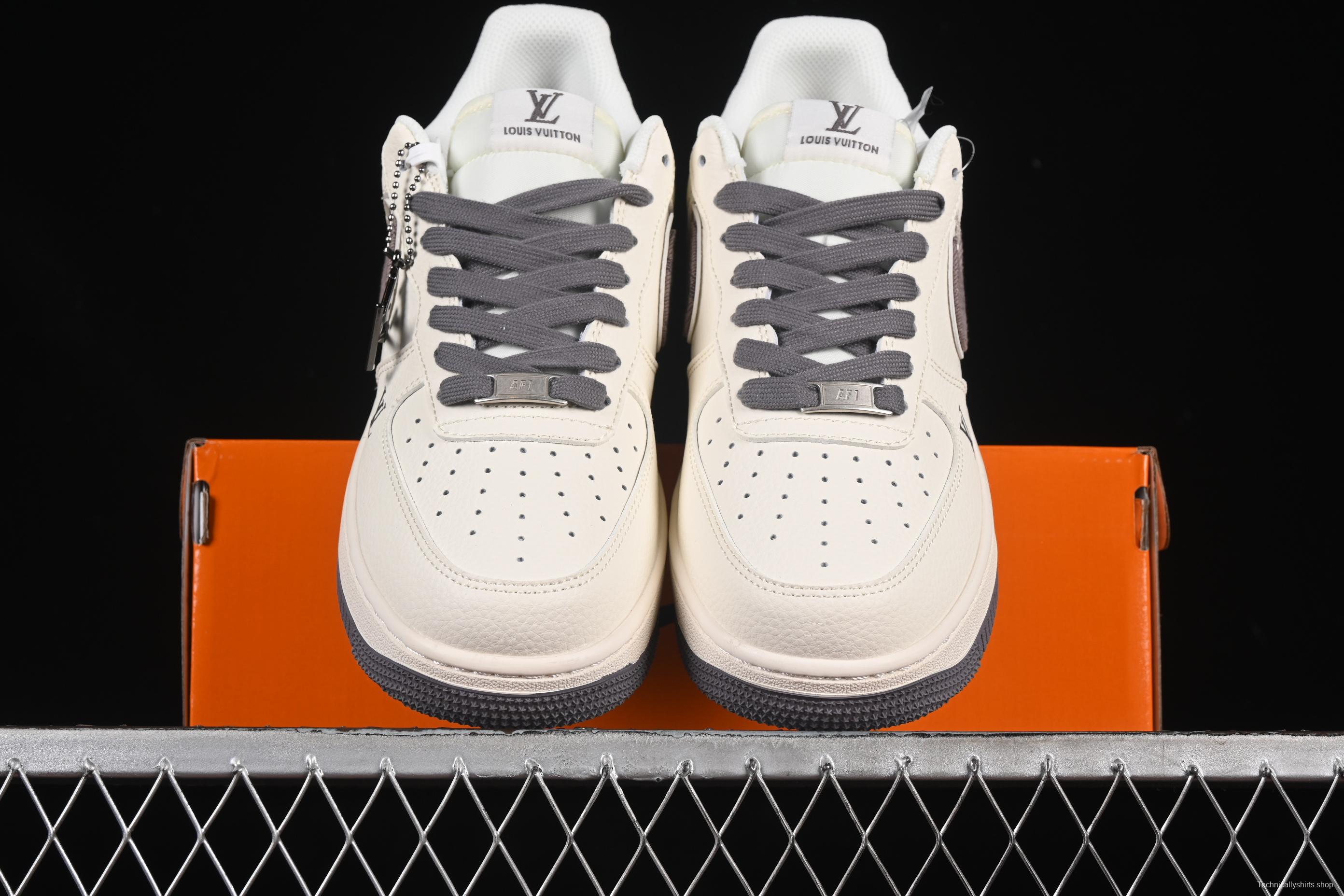 Nike Air Force 1'07 Low LV Collaboration Grey Denim Swoosh Casual Sneakers - XX3168-136