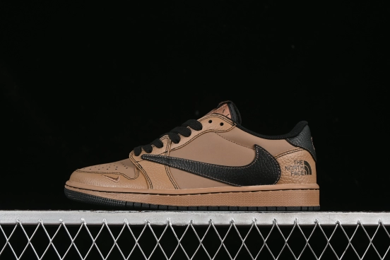 Nike Air Jordan 1 Low AJ1 The North Face Collaboration Black Brown High-End Custom Retro Basketball Shoes - XZ5749-011