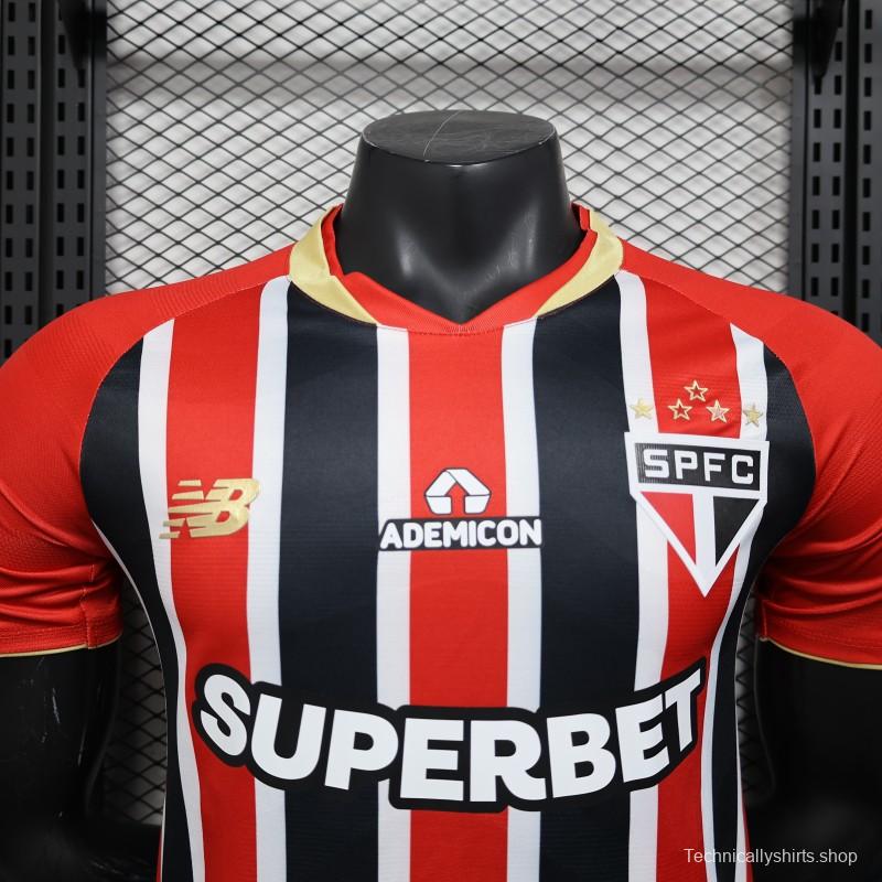 Player Version 25/26 Sao Paulo Home Jersey With Full Sponsors