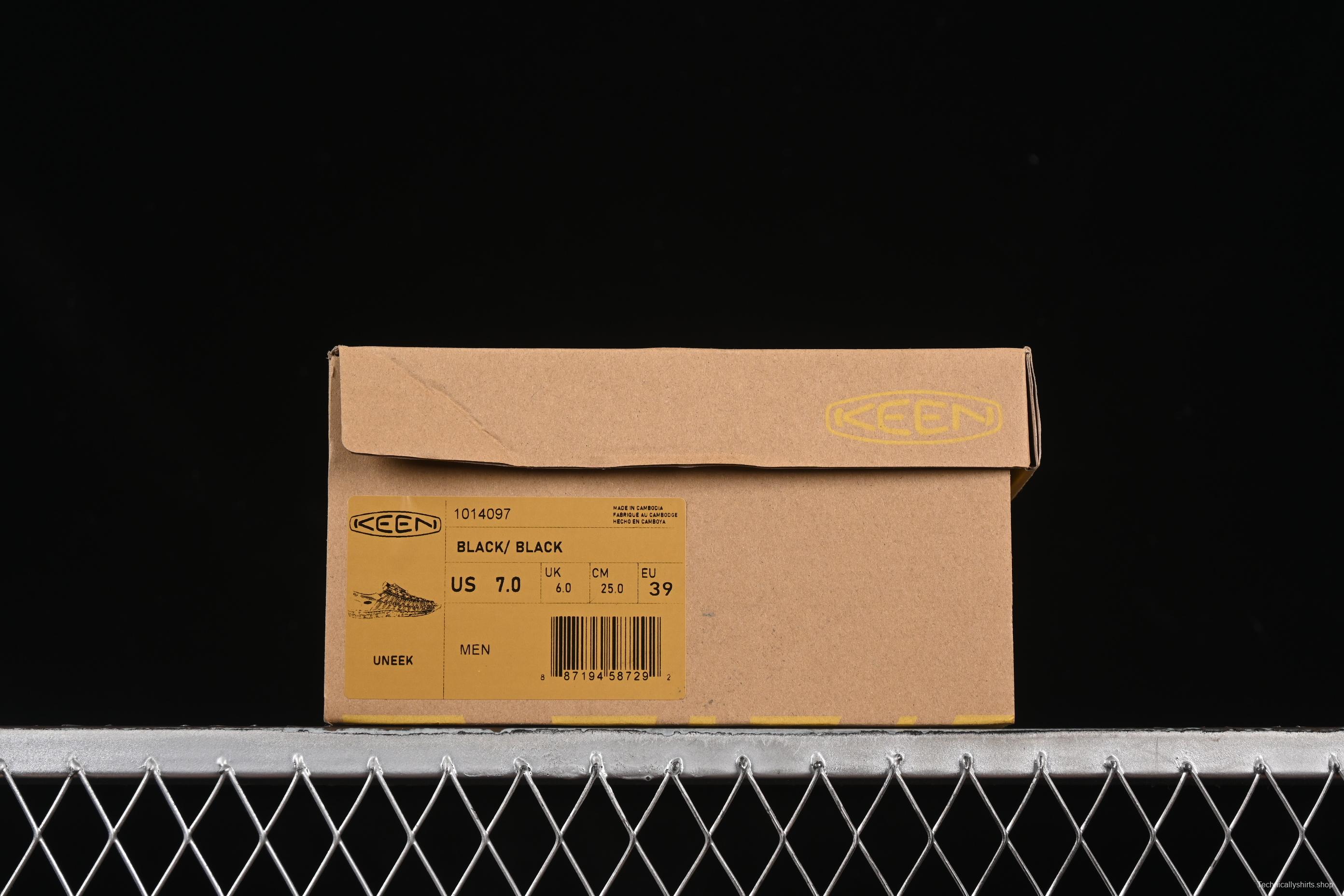 Keen Uneek Flat-M Woven Elastic Strap Casual Outdoor Water Sandals - 1014097 BLACK