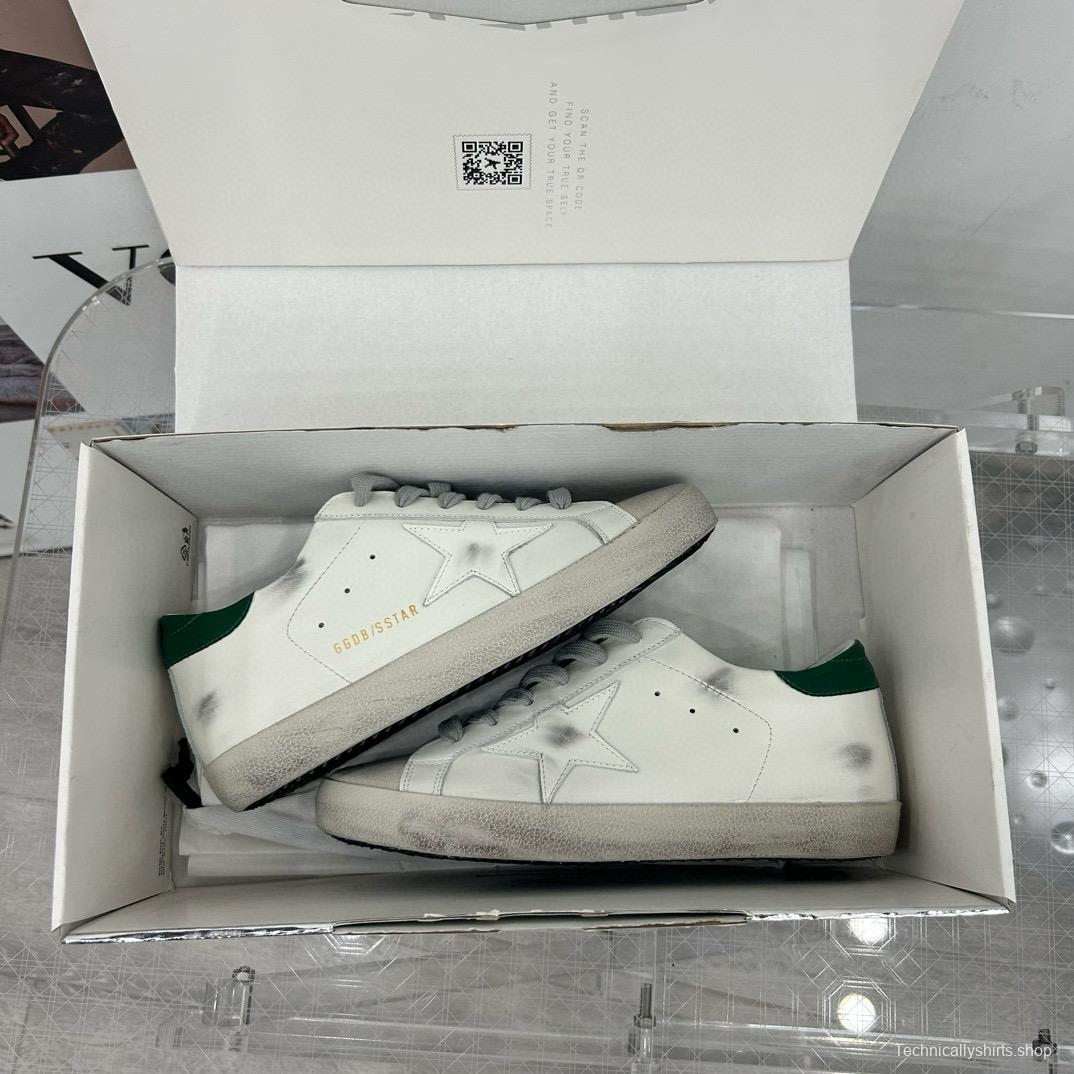 2025 Women GGDB White Green Leather Sneakers