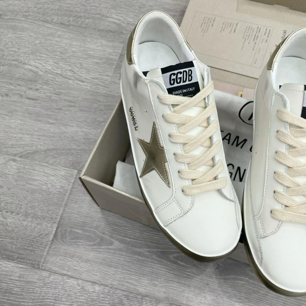 2025 Men GGDB White Beige Leather Sneakers