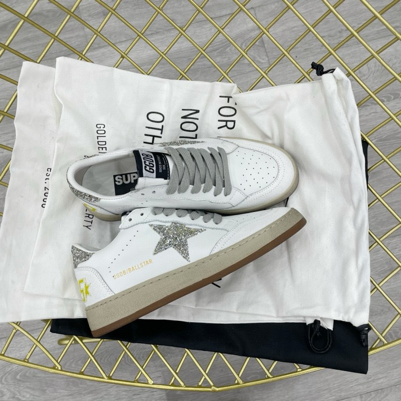 2024 Unisex GGDB White Silver Leather Sneakers MJ00260