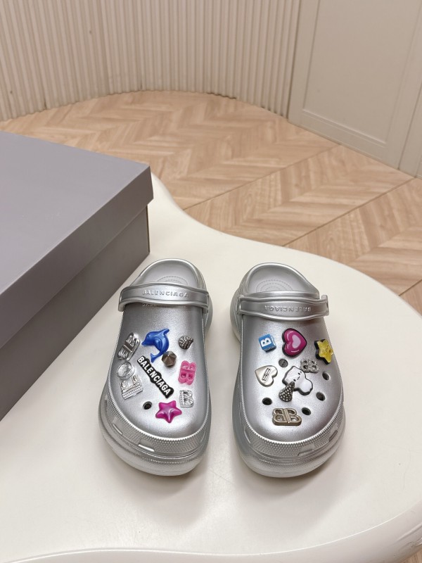 2025 Unisex Balenciaga Silver EVA Rubber Clog Embellished LY00330(F)/LY00340(M)