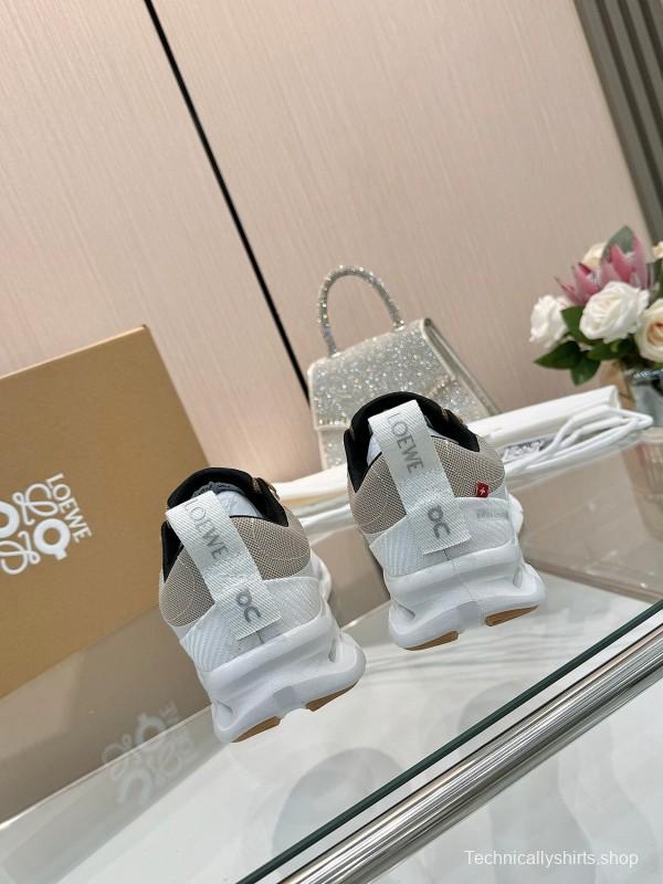 2025 Women Loewe Beige White Mesh Sneakers