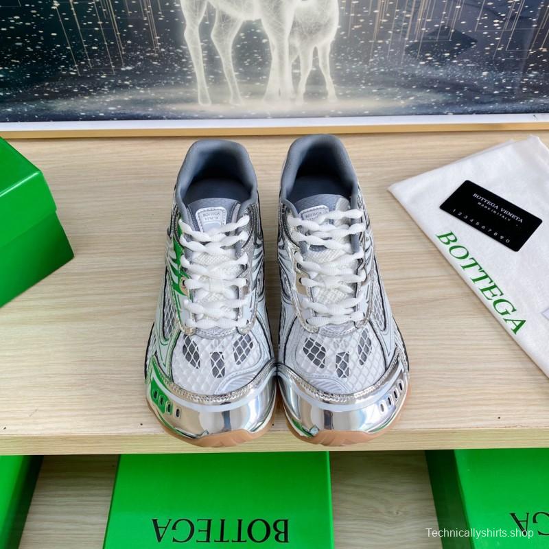 2025 Unisex Bottega Veneta Silver Mesh TPU Runner Sneakers Lightweight Geometric LY00310