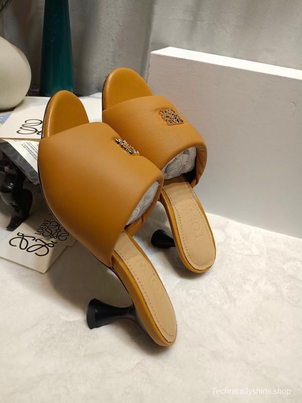 2025 Women Loewe Brown Leather Slippers