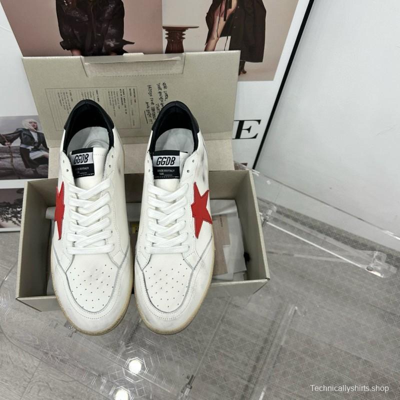 2024 Unisex GGDB White Red Leather Low Top Sneakers MJ00260