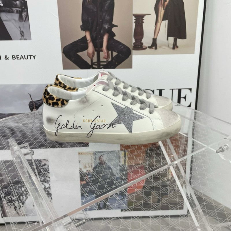 2025 Women GGDB White Grey Leather Suede Sneakers