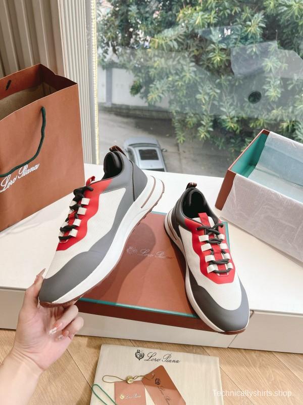 2024 Unisex Le Parmentier gray white red knit sneakers MJ00340