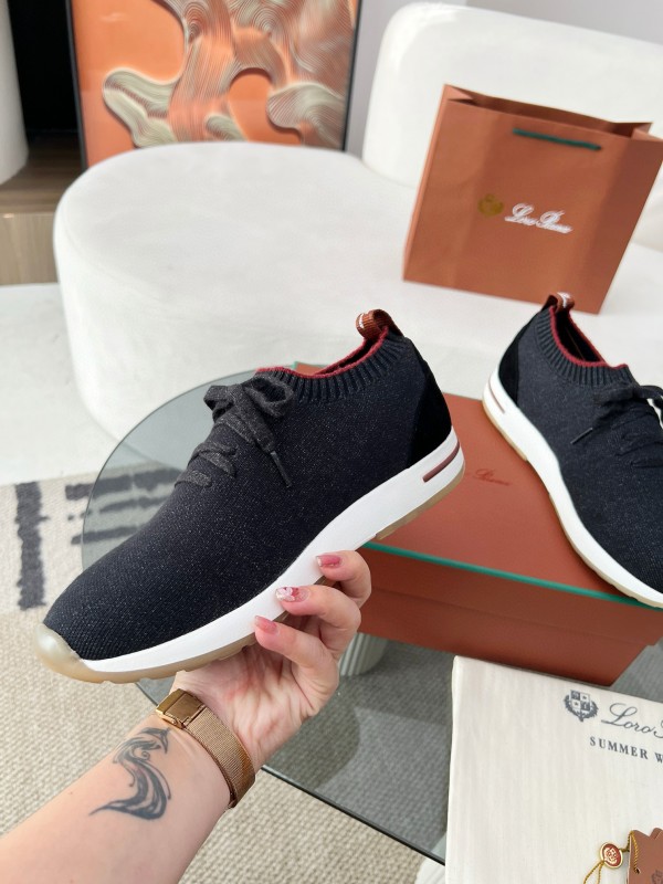 2024 Men Le Parmentier Black Wool Knit Sneakers MJ00330