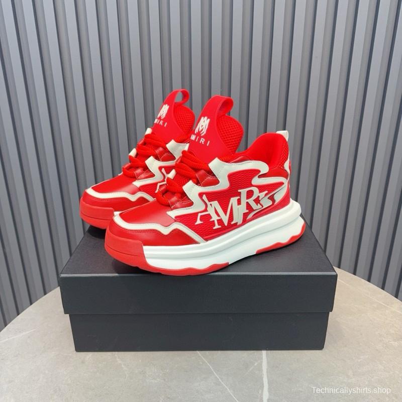 2024 Men Amiri Red White Leather Sneakers MJ00400