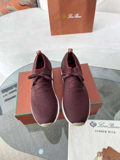 2024 Men LP Burgundy Wool Knit Sneakers MJ00330