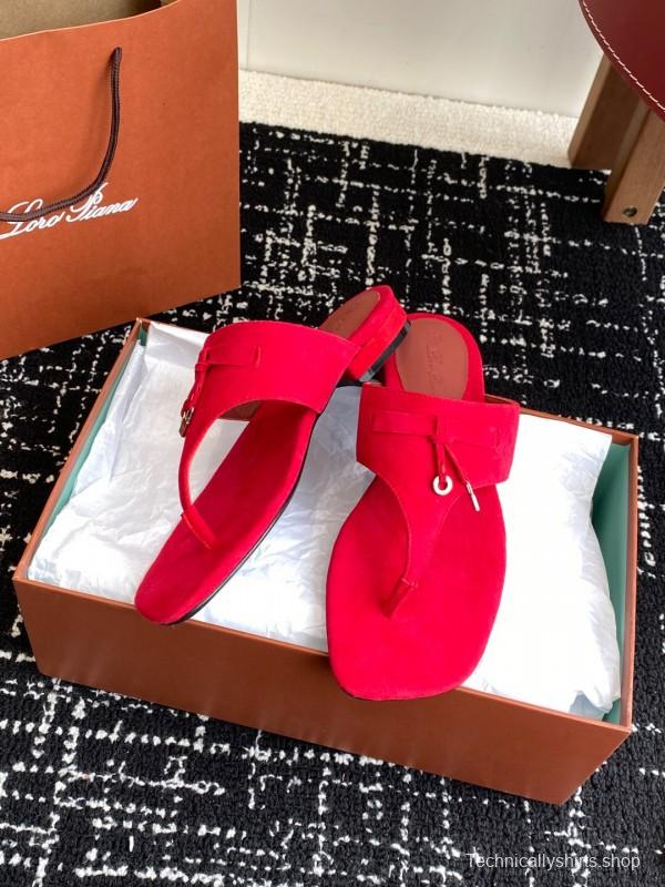 2025 Slippers LP Red Suede Slippers