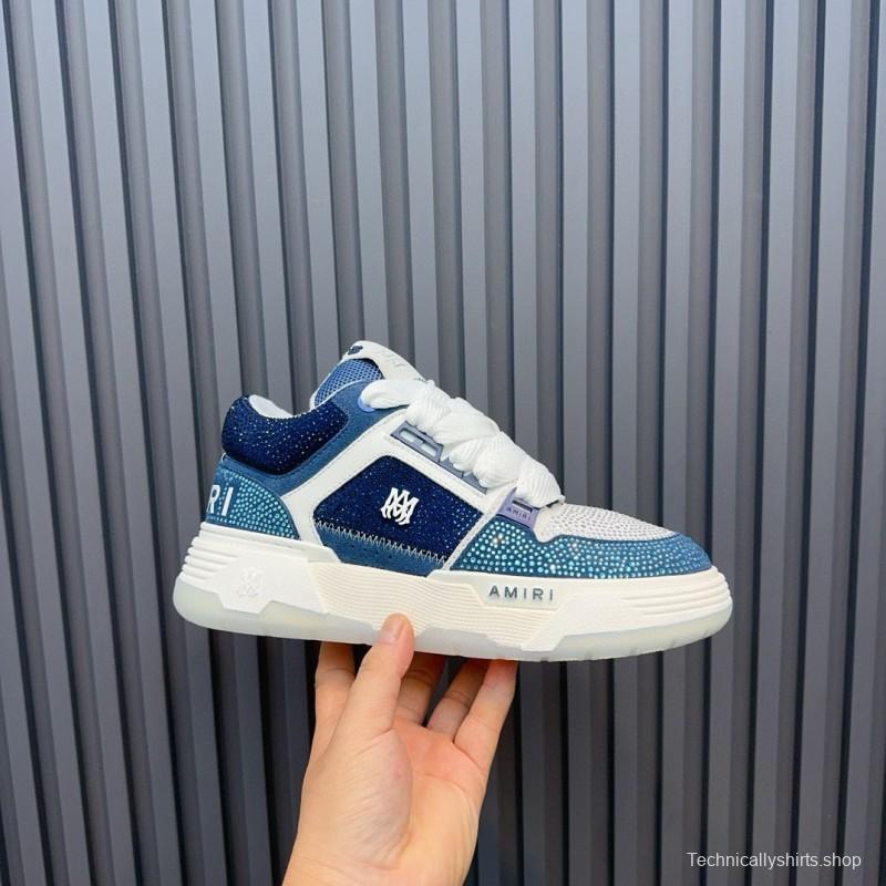 2024 Unisex Amiri Blue White Leather Sneakers MJ00410