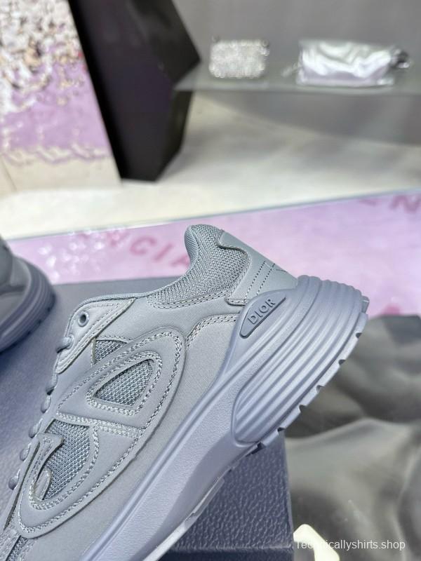 2024 Unisex Dior Stone Island Grey Mesh Tech Fabric B30 Sneakers MJ00330