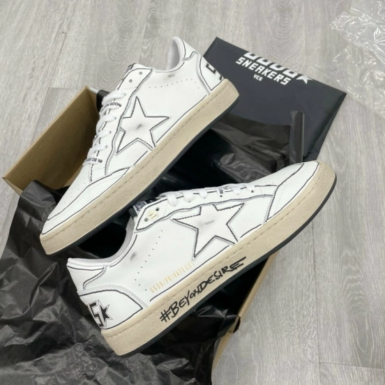 2024 Unisex GGDB White Black Leather Sneakers