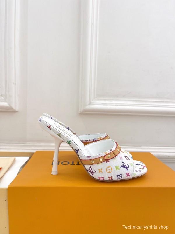 2025 Slippers Louis Vuitton Multi Color Leather Slippers KFY00290