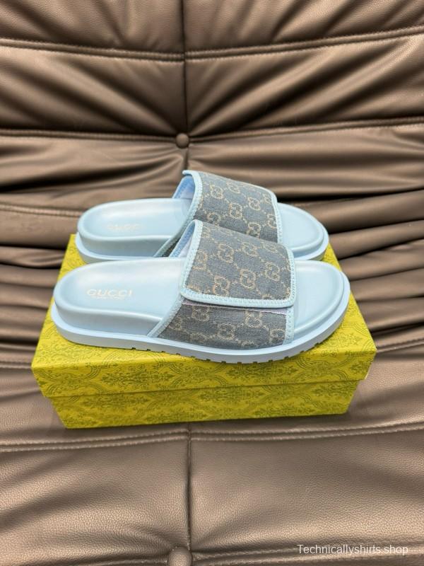 2024 Gucci blue fabric slippers MJ00200
