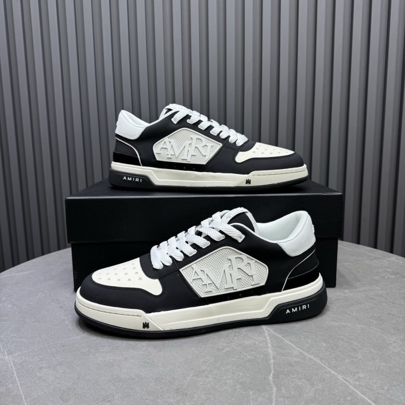 2025 Unisex Amiri Black White Leather Sneakers MJ00360