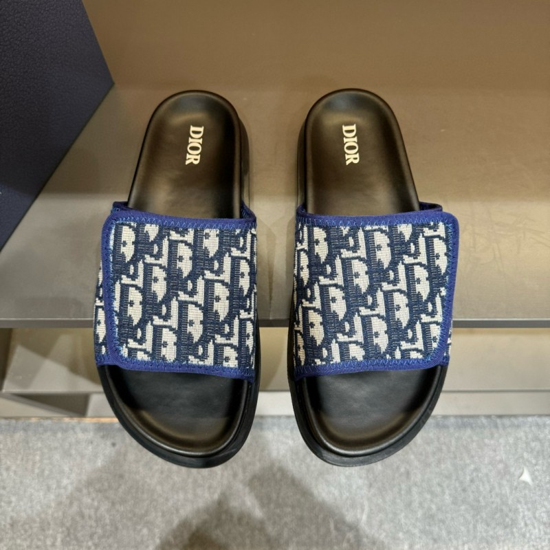 2024 Dior Blue White Fabric Slippers MJ00180