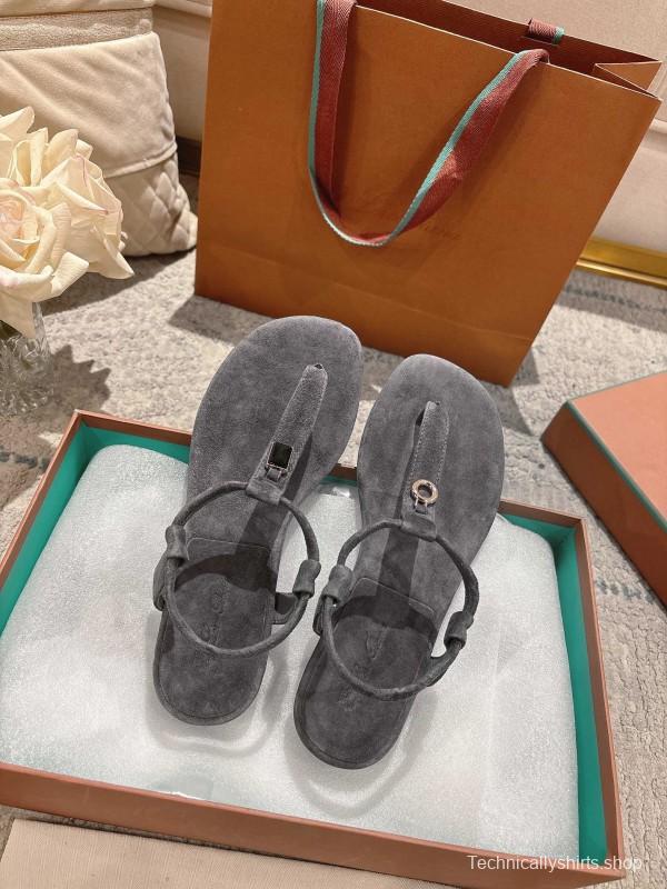 2025 LP Gray Suede Sandals