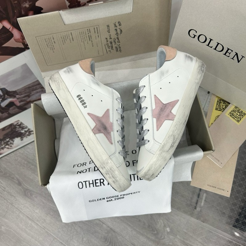 2025 Unisex GGDB White Pink Leather Sneakers
