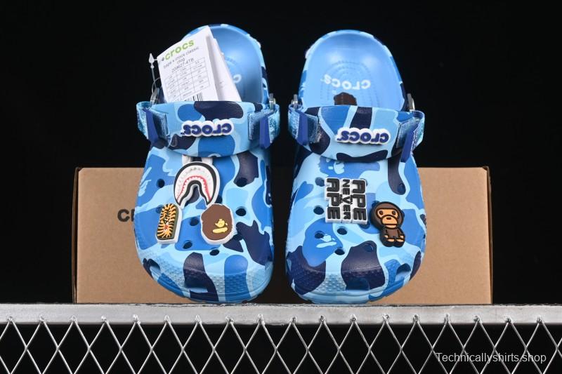 Bape x Crocs Classic Clog Camouflage Print Comfortable Versatile Clogs - B.D4