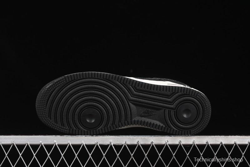 Nike Air Force 1'07 Low Stussy Collaboration Dark Grey Woven Casual Sneakers - LW9279-002