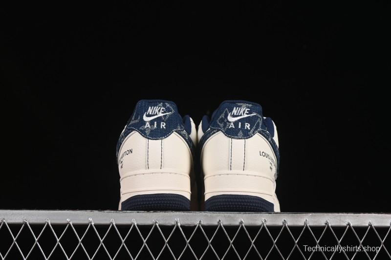 Nike Air Force 1 '07 Low LV Collaboration Dual-Tone Blue Denim Hook Low-Top Casual Sneakers - YX5066-342